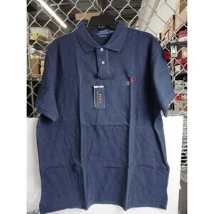 NWT Polo Ralph Lauren Slim Fit Mesh Polo Shirt Blue Crew Neck Size XL